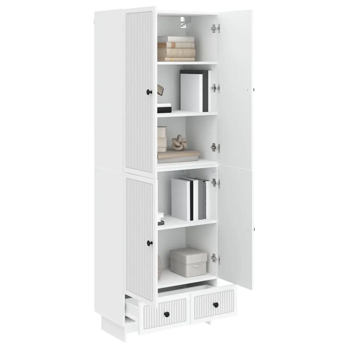 Cabinet Set Engineered Wood White 66 x 34.5 x 95 cm Storage Furniture