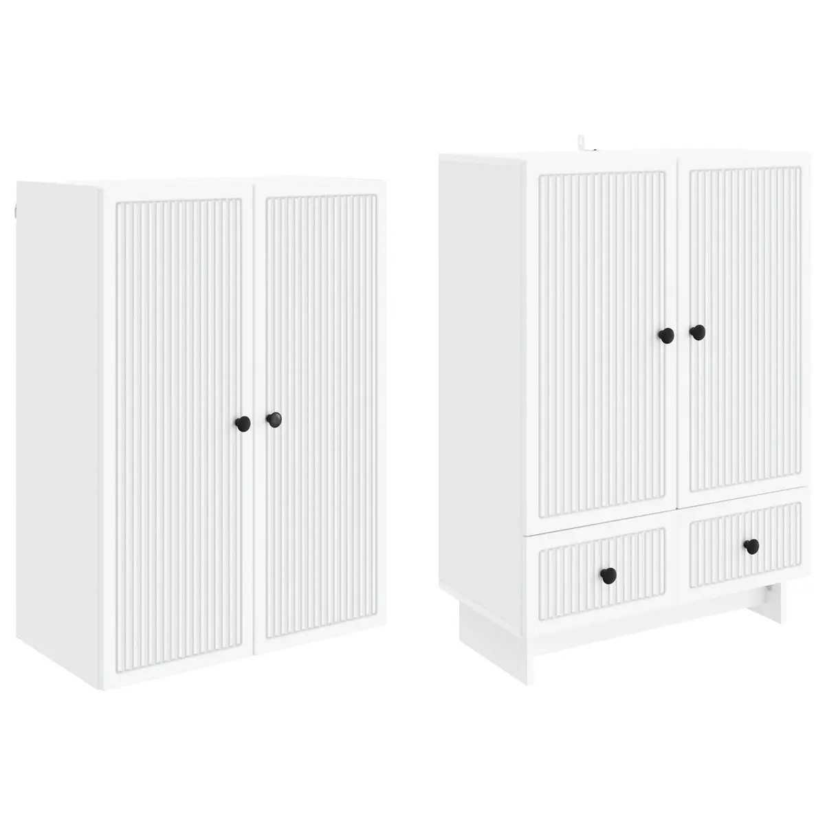 Cabinet Set Engineered Wood White 66 x 34.5 x 95 cm Storage Furniture