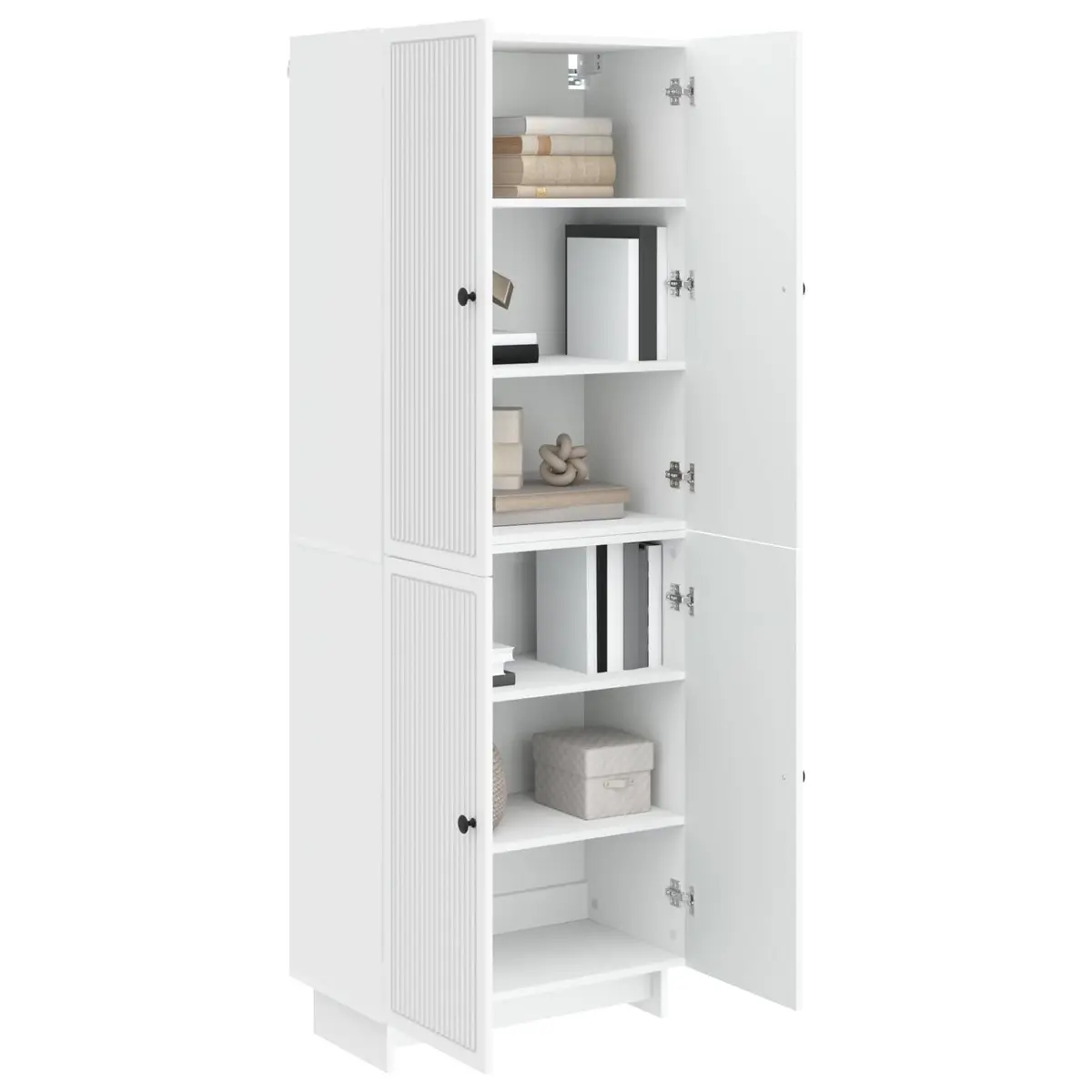 Cabinet Set 2 pcs White 66 x 34.5 x 90 cm Storage Furniture Shelves Drawers