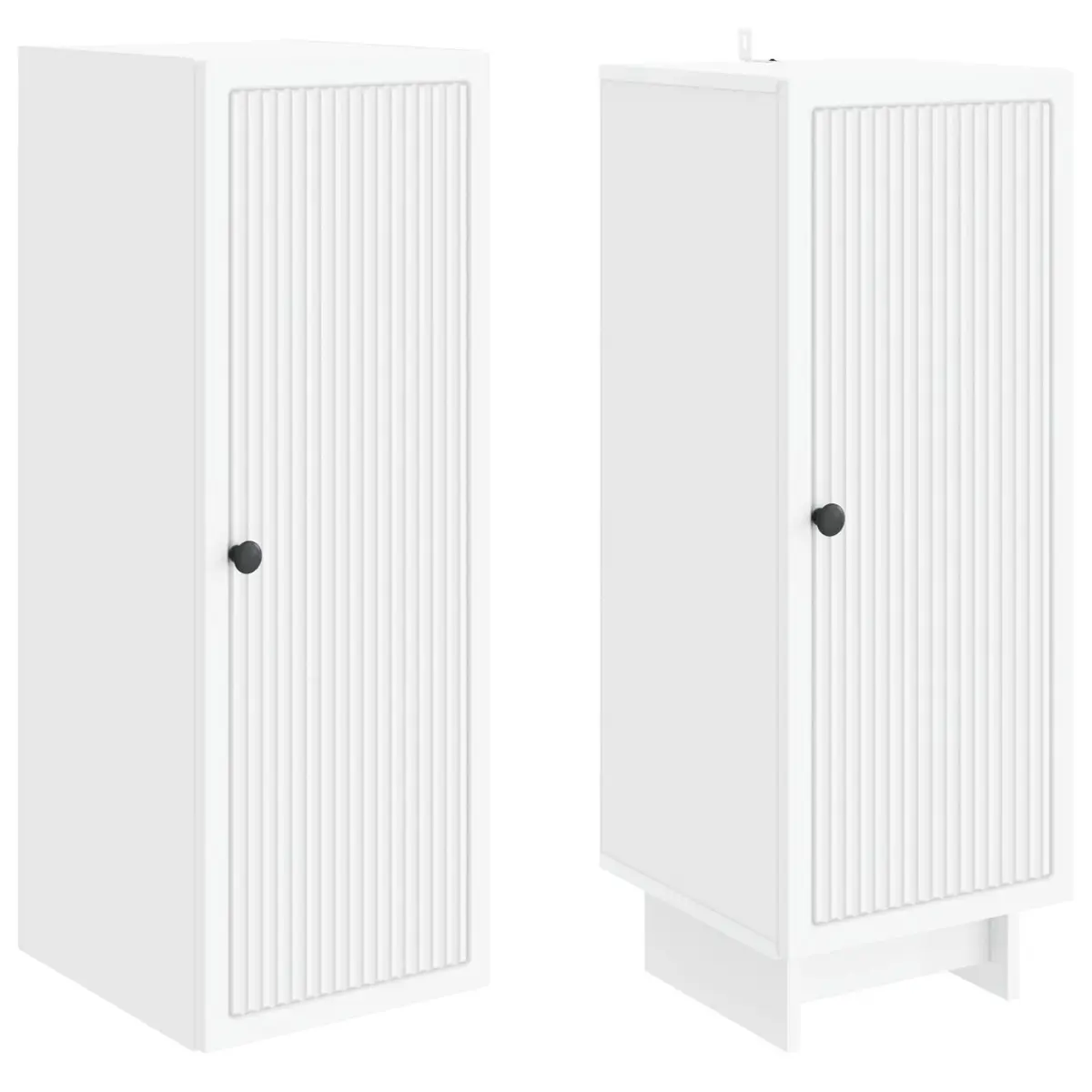 Cabinet Set Engineered Wood 34.5 x 33 x 90 cm White Modern 2 pcs Storage Furniture