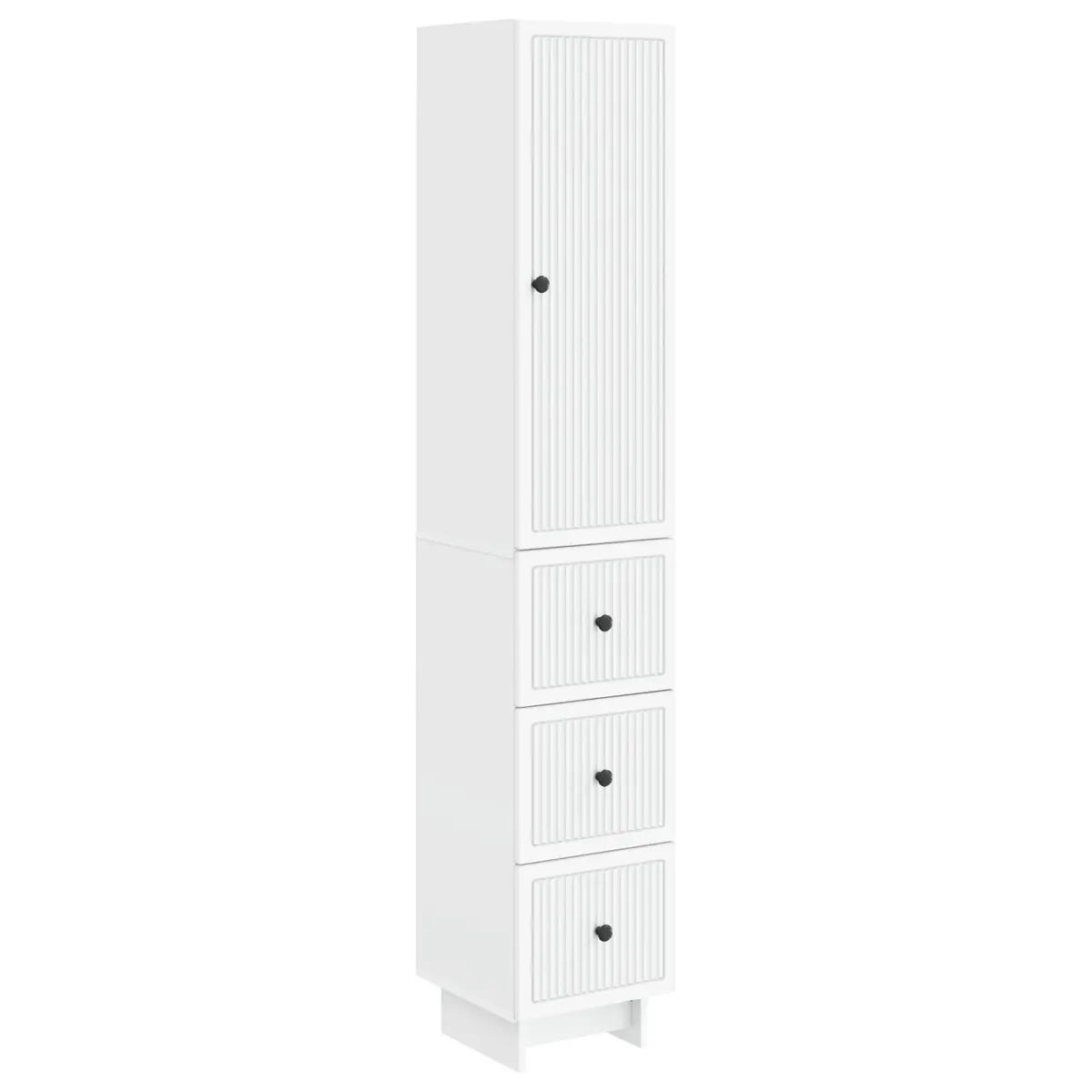 White Cabinet Set Engineered Wood 33 x 34.5 x 90 cm 2 Pieces Storage Furniture