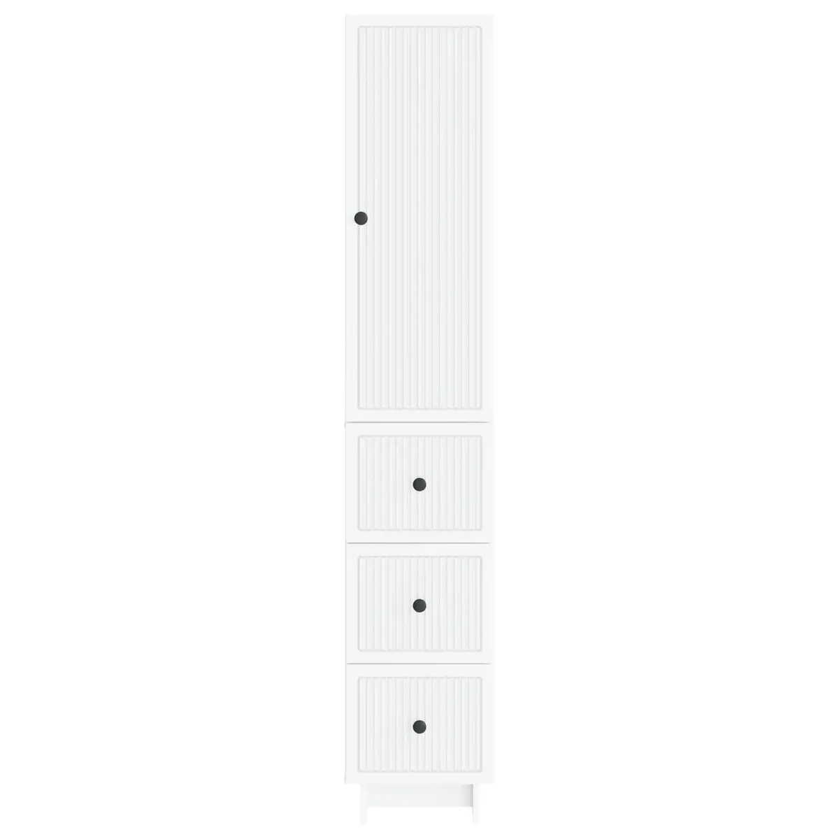 White Cabinet Set Engineered Wood 33 x 34.5 x 90 cm 2 Pieces Storage Furniture