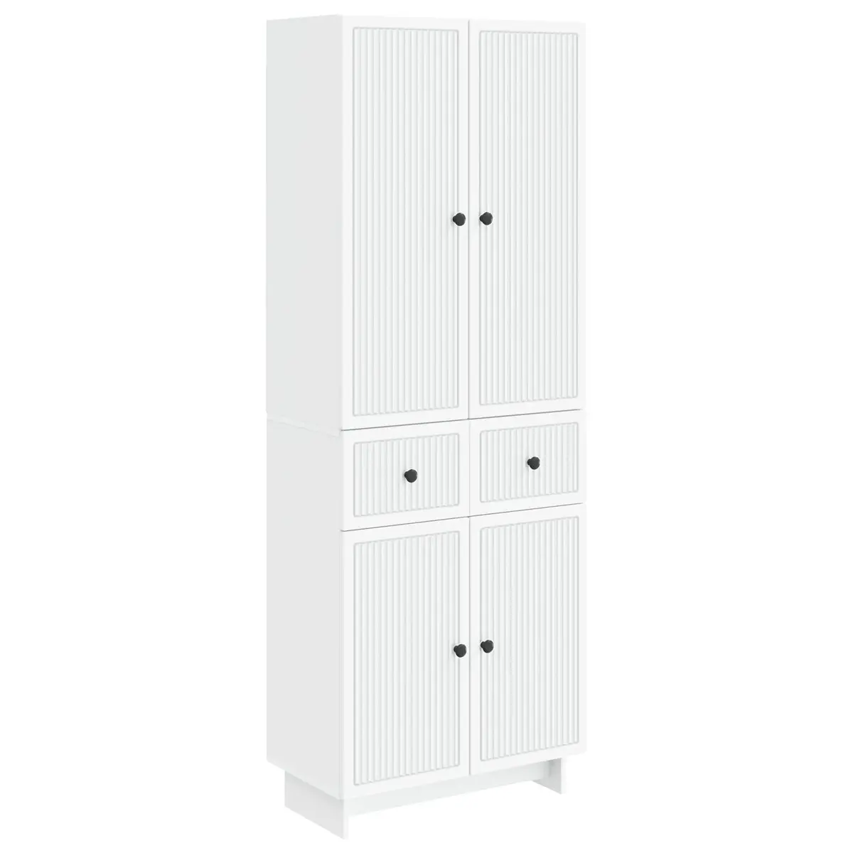 2 Piece Cabinet Set Engineered Wood Storage White 66 x 34.5 x 90 cm