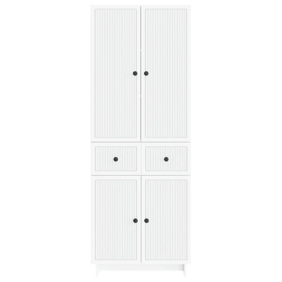 2 Piece Cabinet Set Engineered Wood Storage White 66 x 34.5 x 90 cm