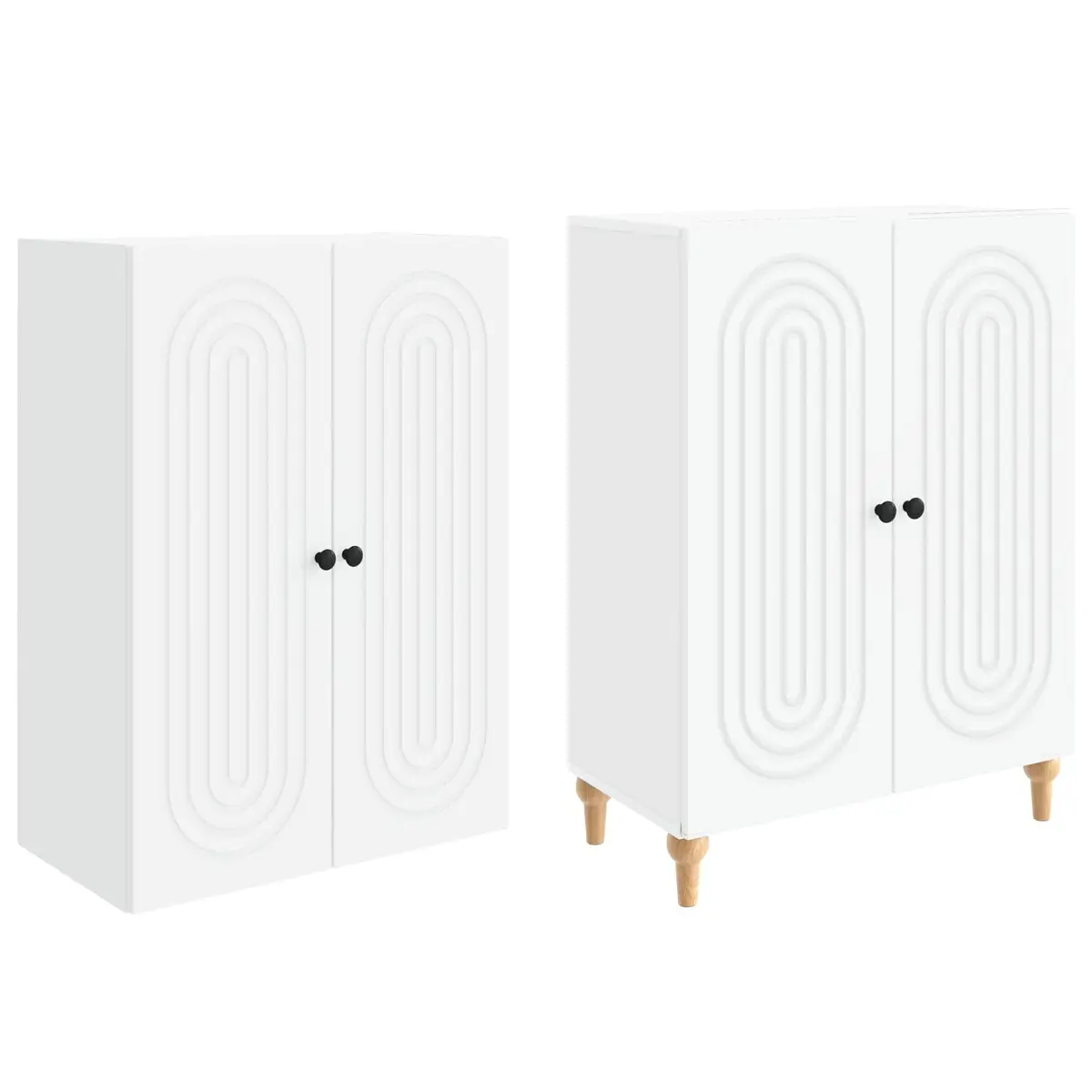 Cabinet Set Engineered Wood 66x34.5x90cm Modern Minimalist Storage Furniture