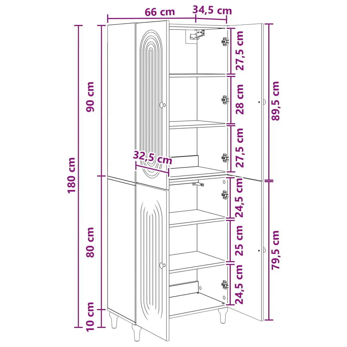 Cabinet Set Engineered Wood 66x34.5x90cm Modern Minimalist Storage Furniture