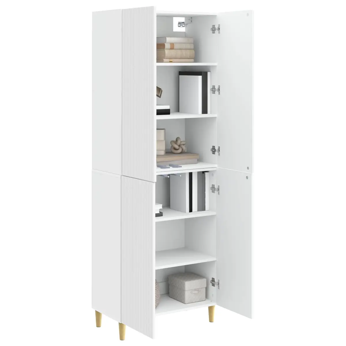 Cabinet Set Engineered Wood 66 x 34.5 x 90 cm Modern 2 Pieces Storage Furniture with Drawers Compartments