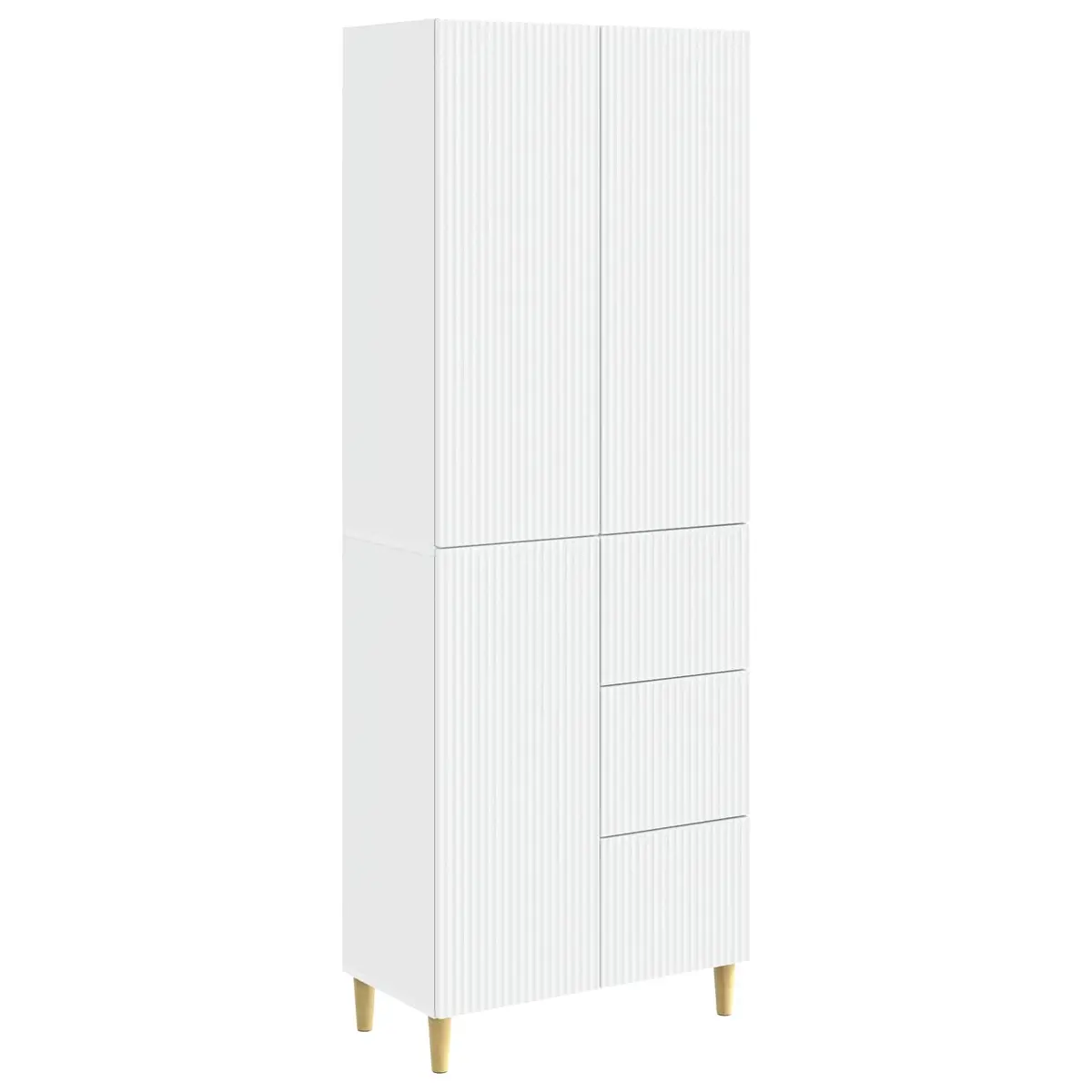 Cabinet Set Engineered Wood 66 x 34.5 x 90 cm White 2 pcs Storage Furniture Shelves Drawers