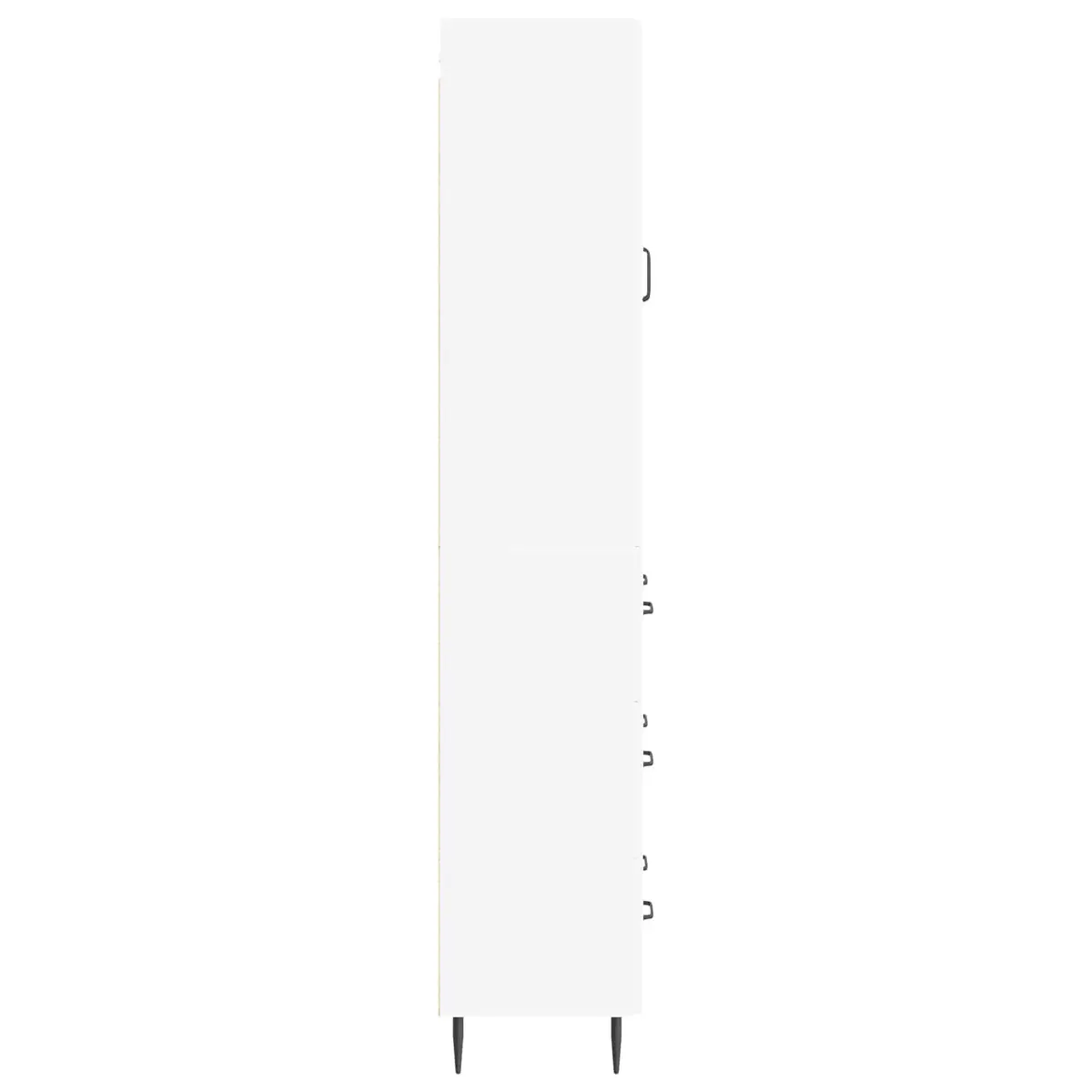 2 Piece White Storage Cabinet Set Engineered Wood Adjustable Shelves 66 x 34.5 x 90 cm