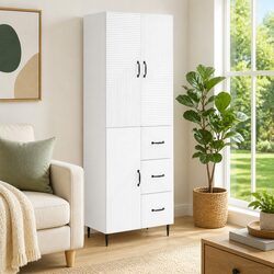 Practical Storage Solutions with Two White Cabinets