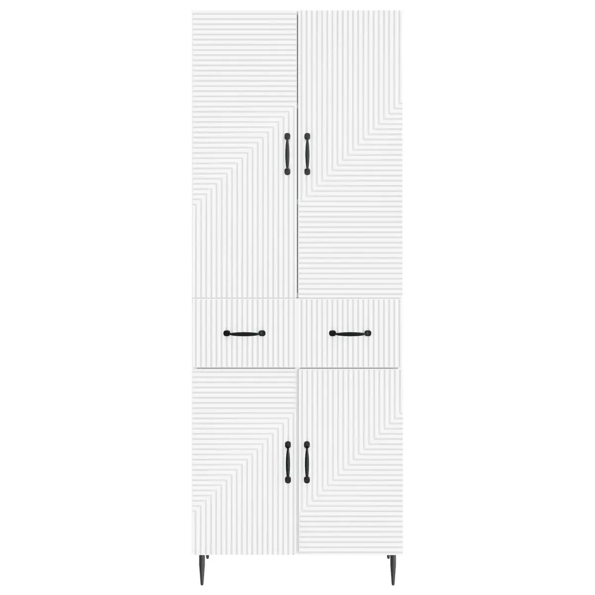 Cabinet Set Engineered Wood 2 pcs White Storage Furniture