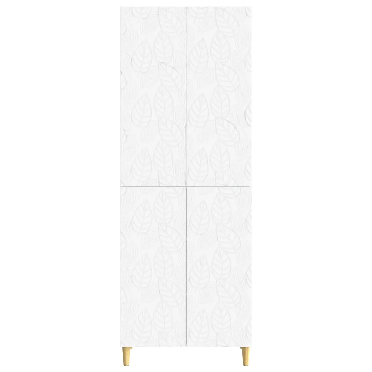 White Cabinet Set 2 Pieces Engineered Wood Storage Furniture Modern Design