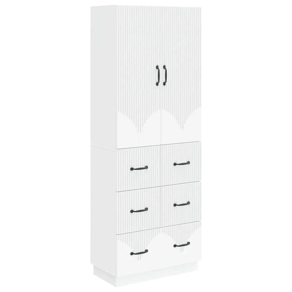 Storage Cabinet Set Composite Wood White 66 x 34.5 x 87 cm