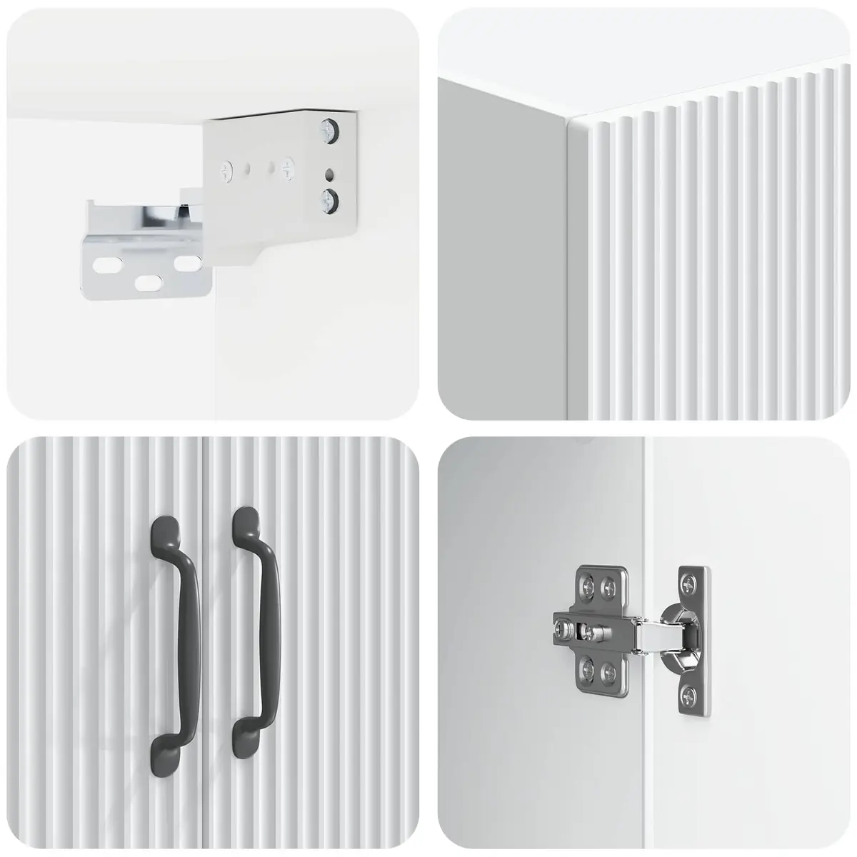 Storage Cabinet Set Composite Wood White 66 x 34.5 x 87 cm
