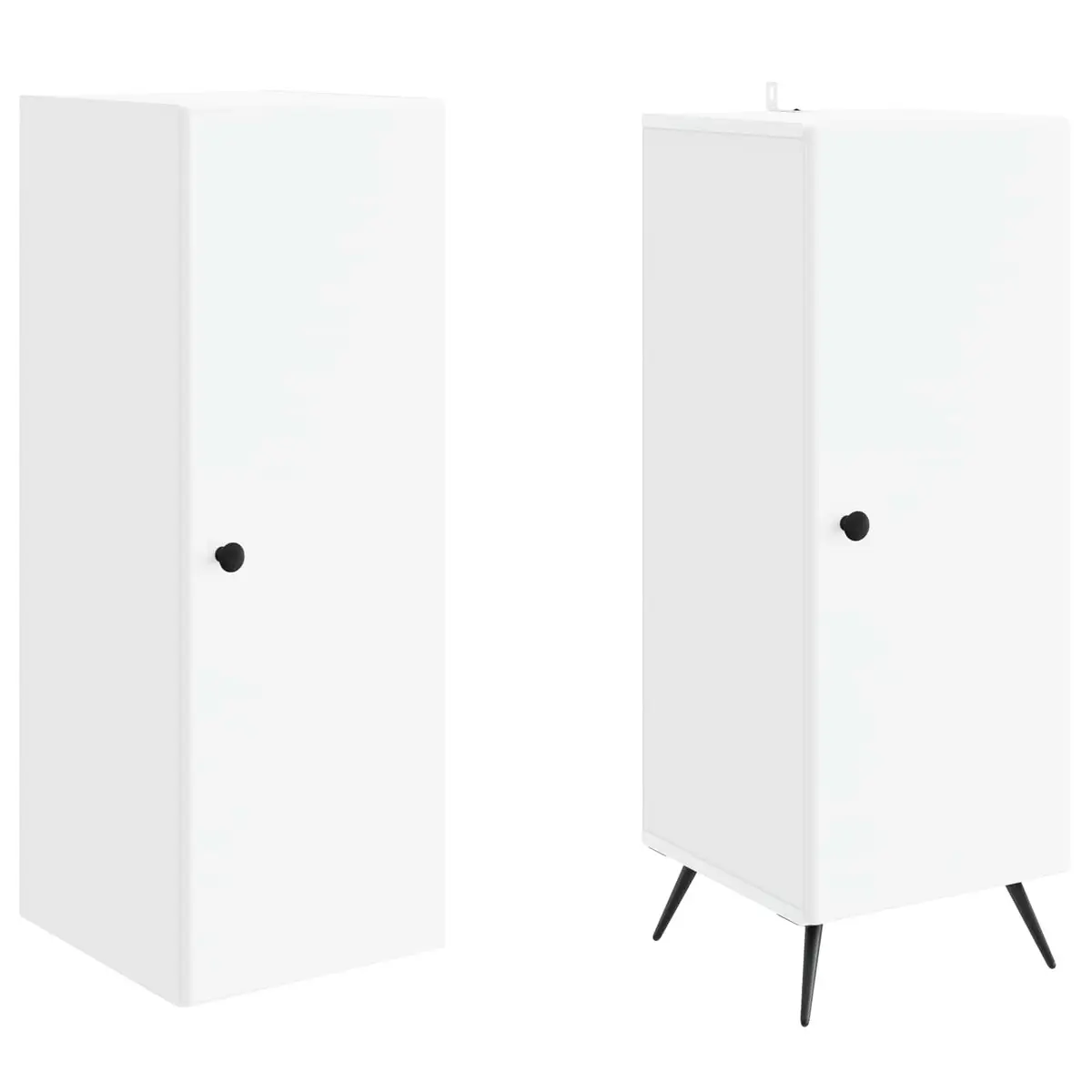 Cabinet Set 2 Pcs White Engineered Wood Furniture Storage Living Room Bedroom
