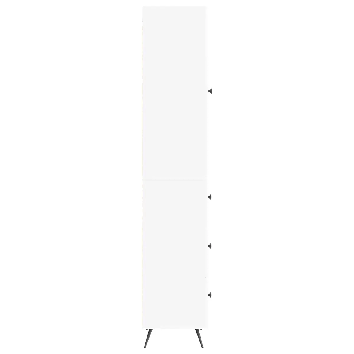 2 Piece Storage Cabinet Set Engineered Wood Sliding Doors Adjustable Shelves White 34.5 x 34.5 x 90 cm for Home Office Bedroom Living Room