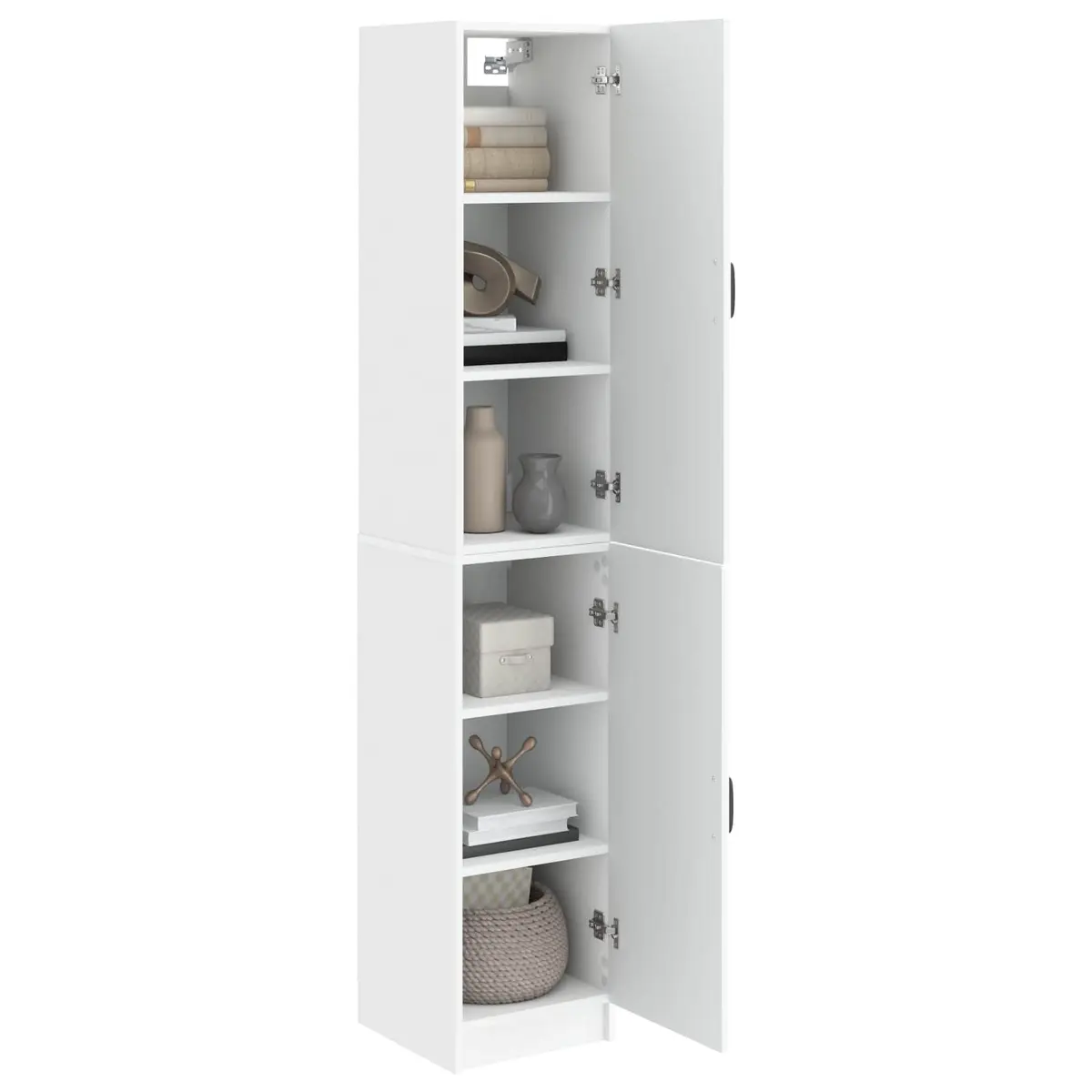 2-Piece White Cabinet Set for Home Organization