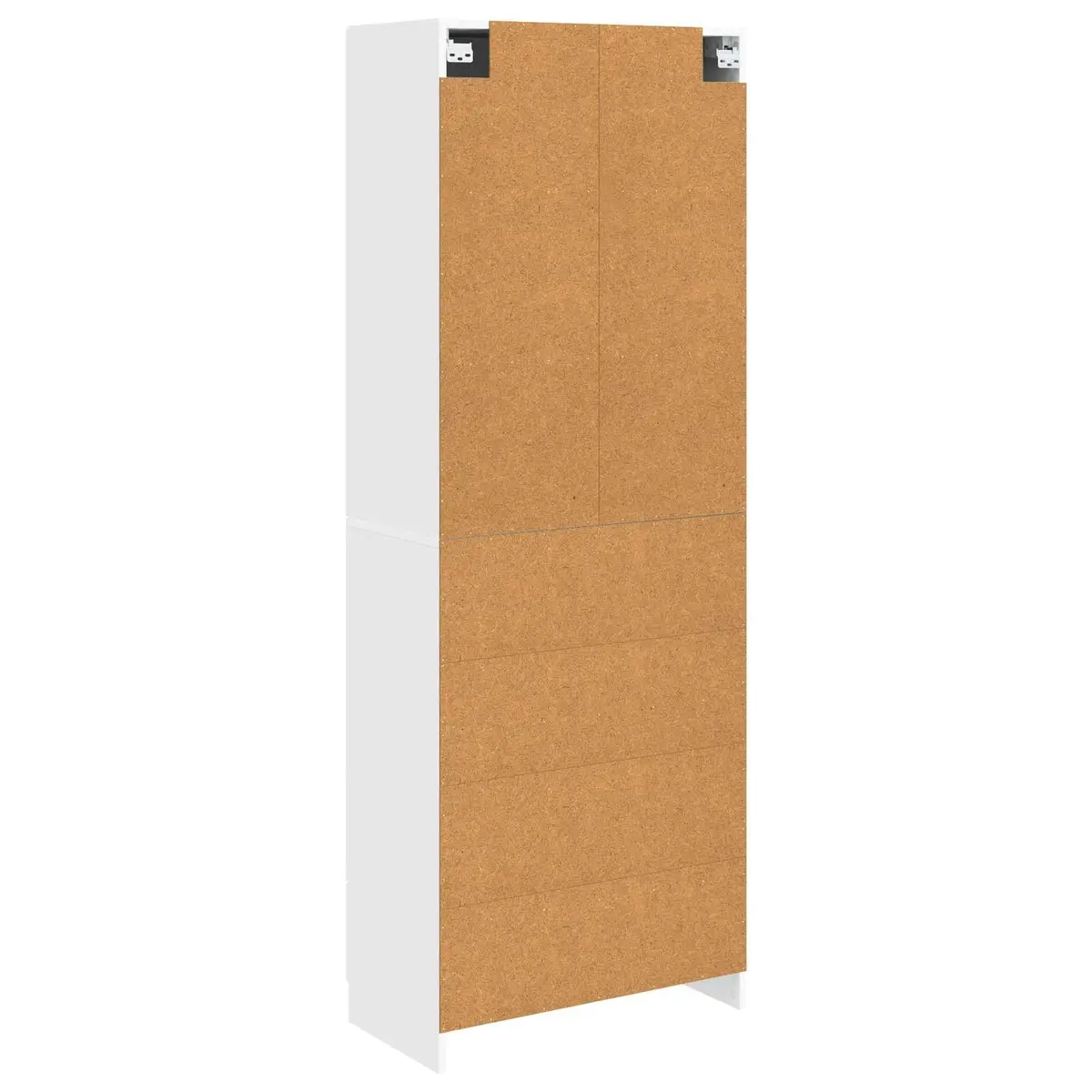 2 Piece White Engineered Wood Cabinet Set Modern Storage Living Room Organiser