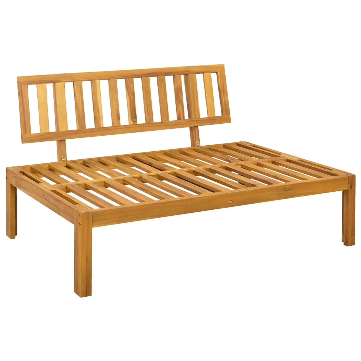 Outdoor Sectional Sofa Unit 2 Piece Natural Dark Grey Acacia Wood Garden Seating