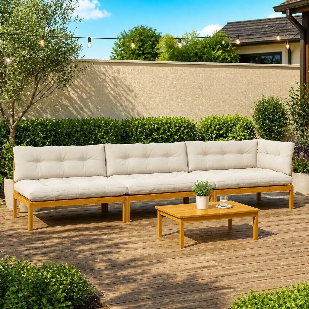 Outdoor Sectional Sofa Units 4 Piece Corner Lounge Garden Patio Seating Set