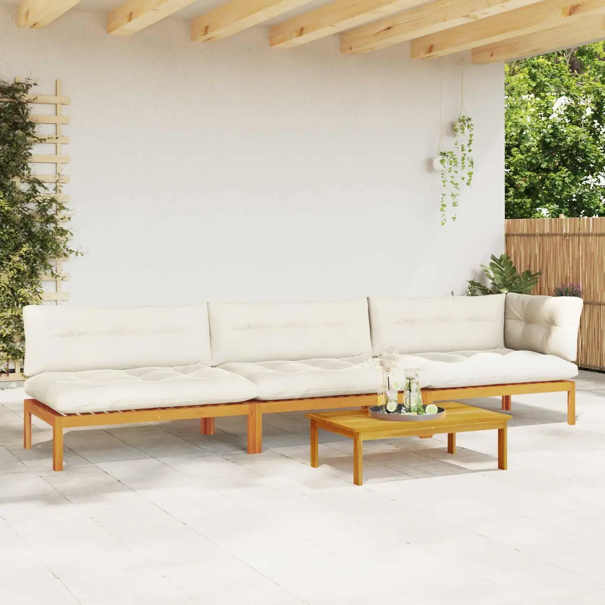 Outdoor Sectional Sofa Units 4 Piece Corner Lounge Garden Patio Seating Set