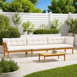 Outdoor Sectional Sofa Units 4 Piece Garden Pallet Lounge Corner Set with Low