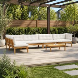 Outdoor Sectional Sofa Unit 6 Piece Garden Pallet Lounge Corner Seating Set