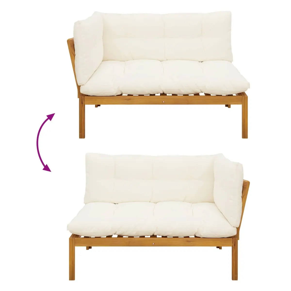 Outdoor Sectional Sofa Unit 6 Piece Garden Pallet Lounge Corner Seating Set