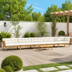 Outdoor Sectional Sofa Set 6 Piece Garden Pallet Corner Lounge Furniture with