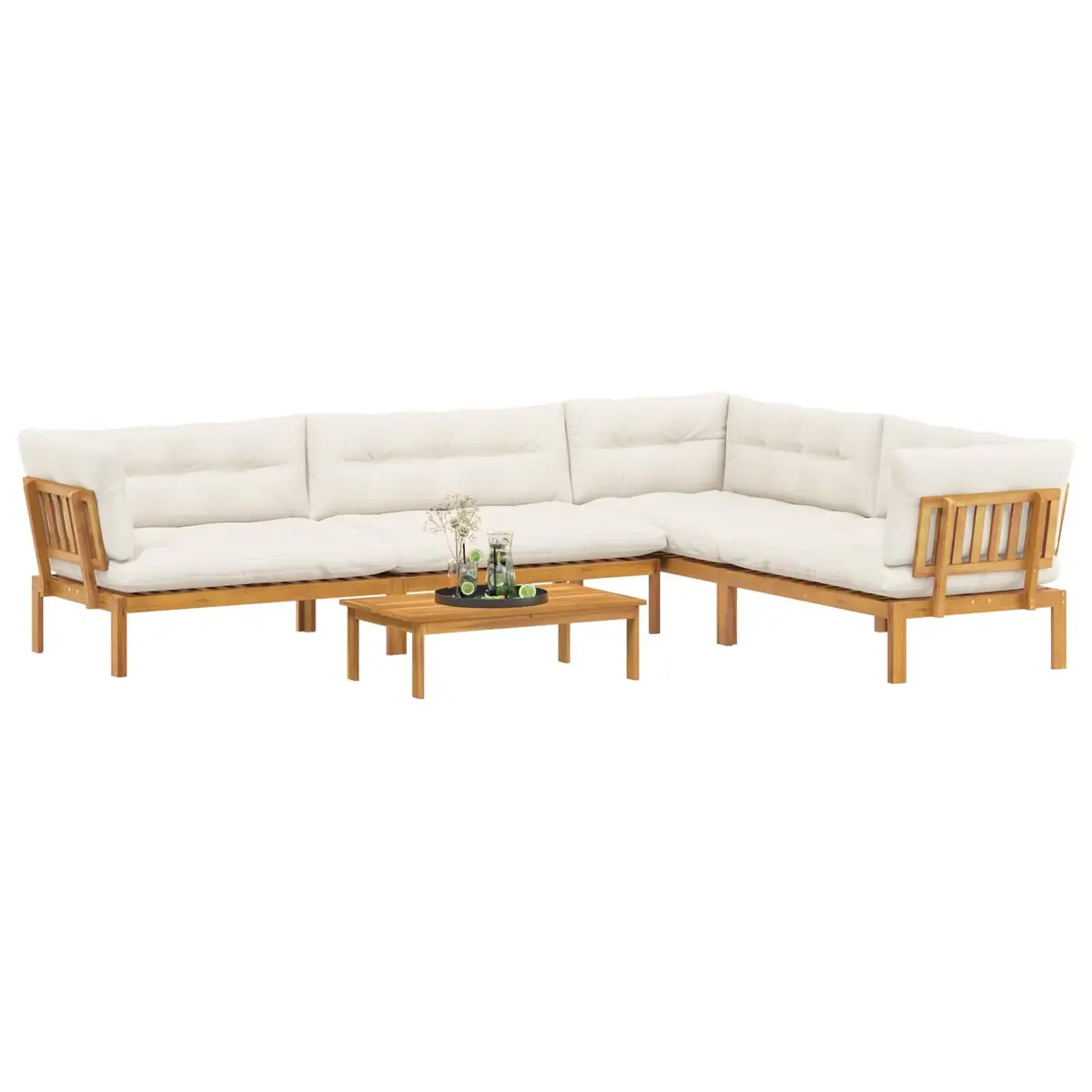 5 Piece Garden Pallet Sofa Set Corner Sectional Outdoor Seating Lounge Furniture