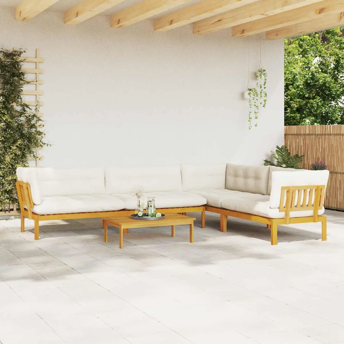 5 Piece Garden Pallet Sofa Set Corner Sectional Outdoor Seating Lounge Furniture