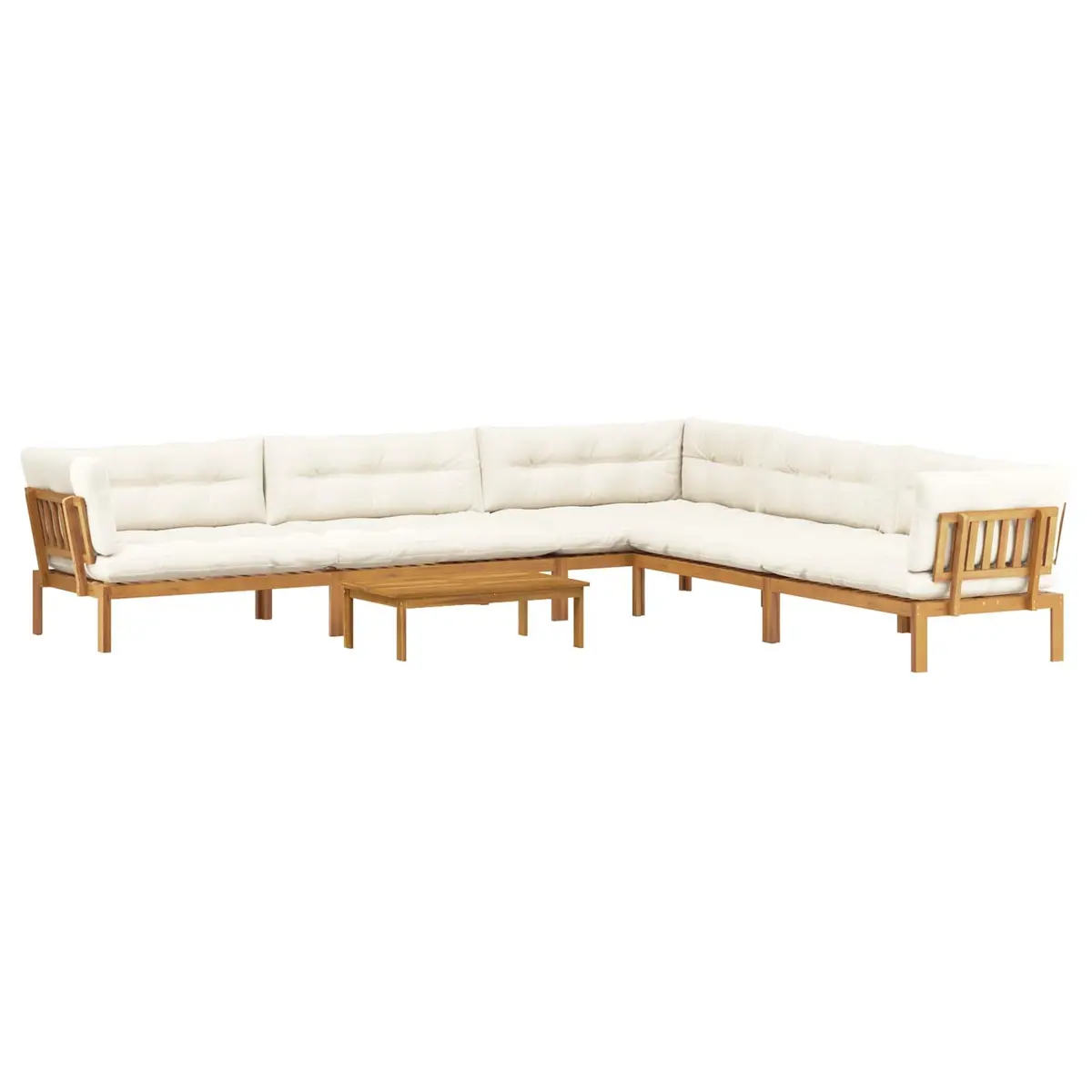 Garden Pallet Sofa 6 Piece Outdoor Sectional Set Solid Acacia Wood Brown