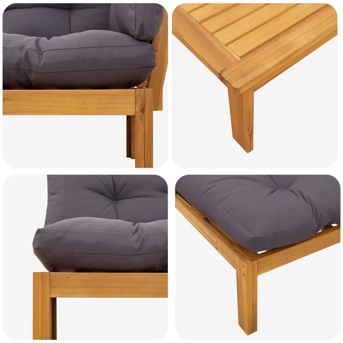 Outdoor Sectional Sofa Corner Lounge Set 4 Piece Garden Pallet Seating with