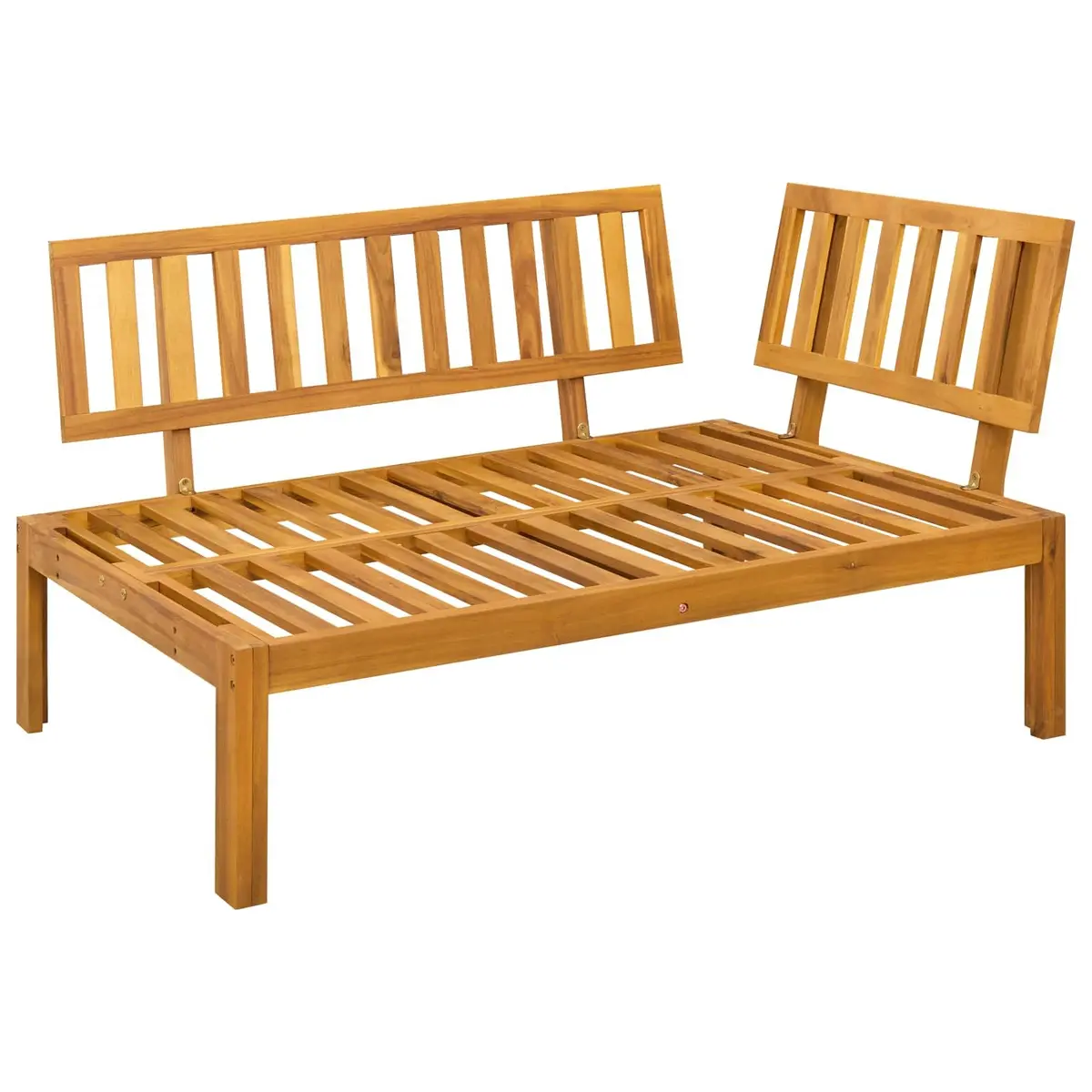 4 Piece Outdoor Sectional Sofa Set Solid Acacia Wood Brown Garden Patio Furniture