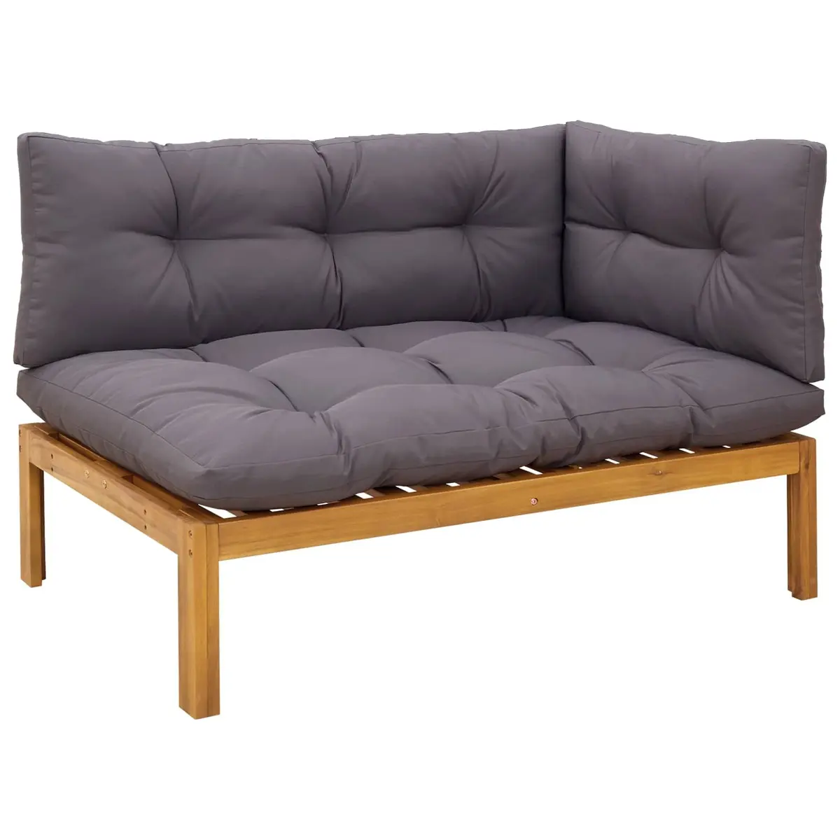 Garden Pallet Sofa Set 6 Piece Corner Outdoor Sectional Lounge with Table