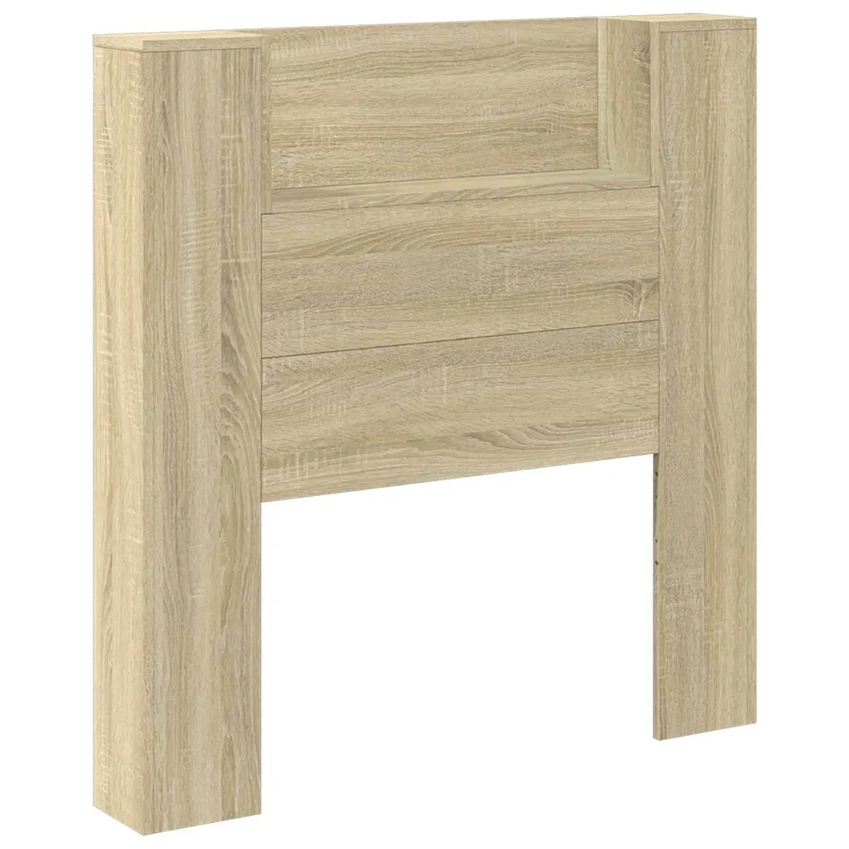 Storage Headboard Engineered Wood Brown with RGB LED Lights