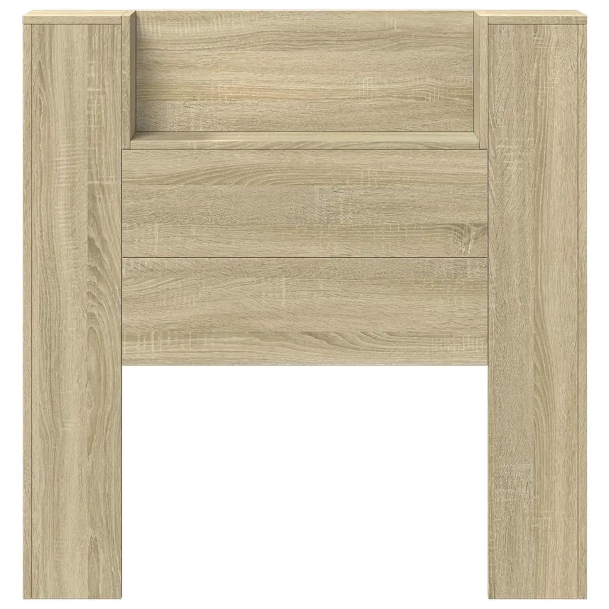 Storage Headboard Engineered Wood Brown with RGB LED Lights