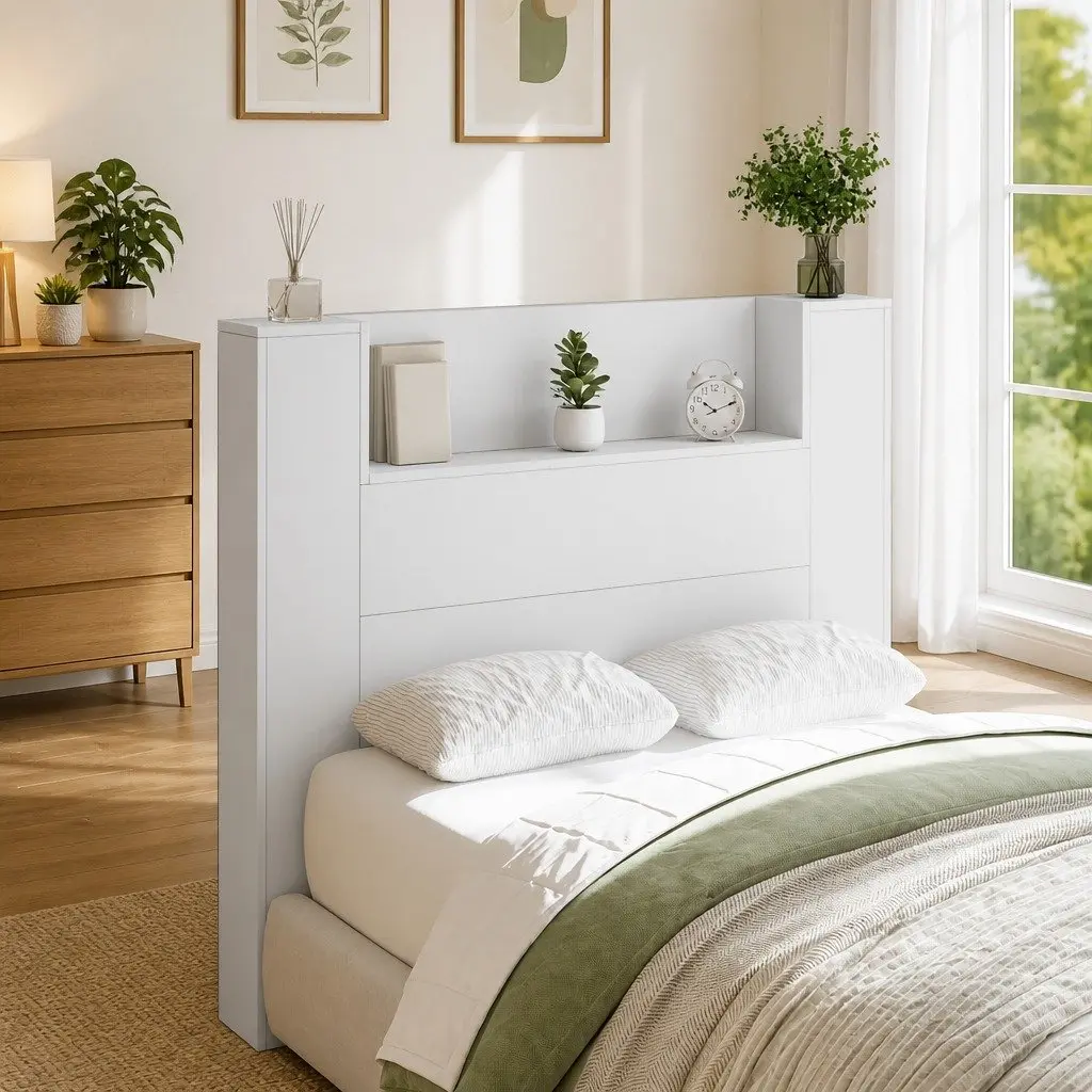 Storage Headboard with RGB LED Lighting