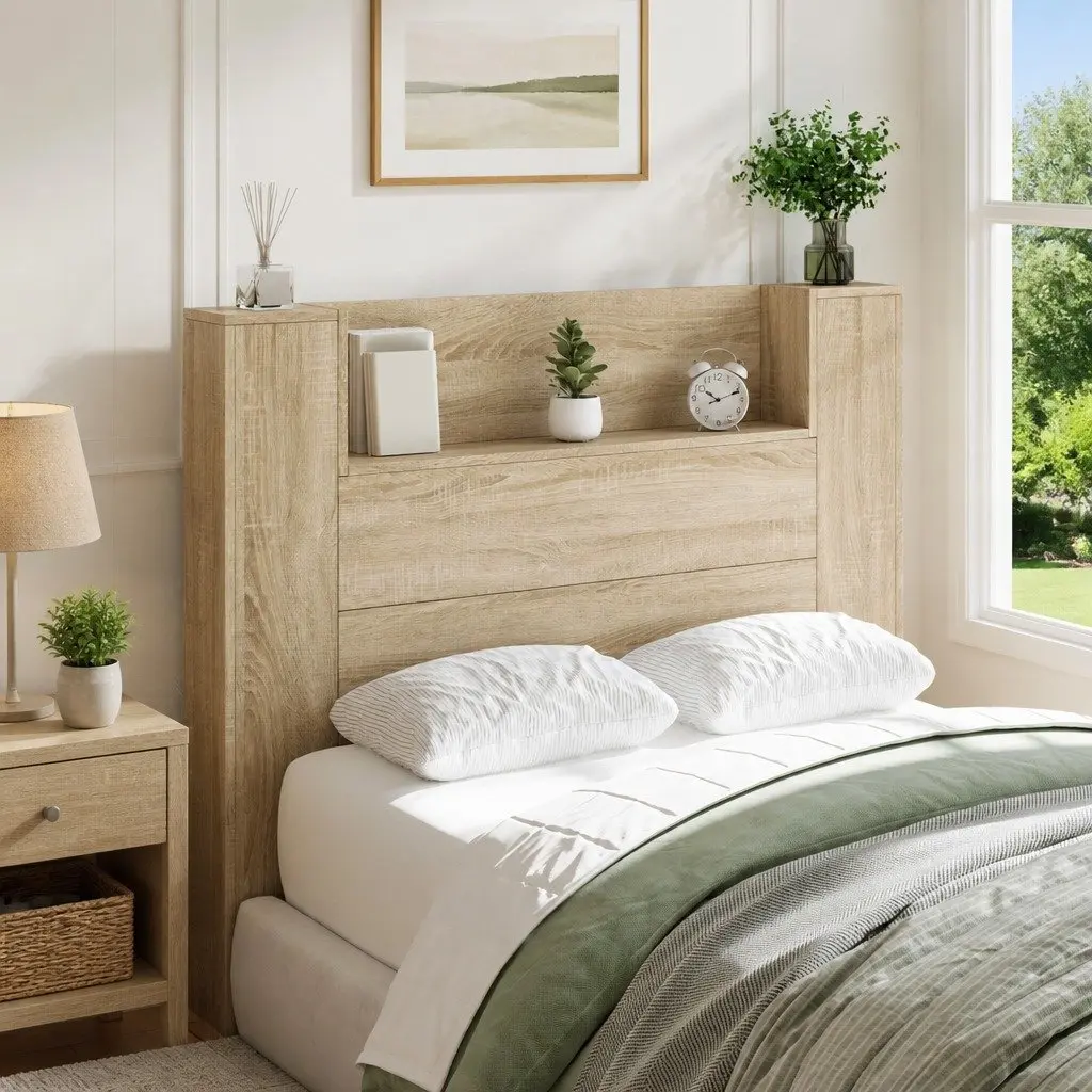 Storage Headboard with LED Lights for Any Bedroom