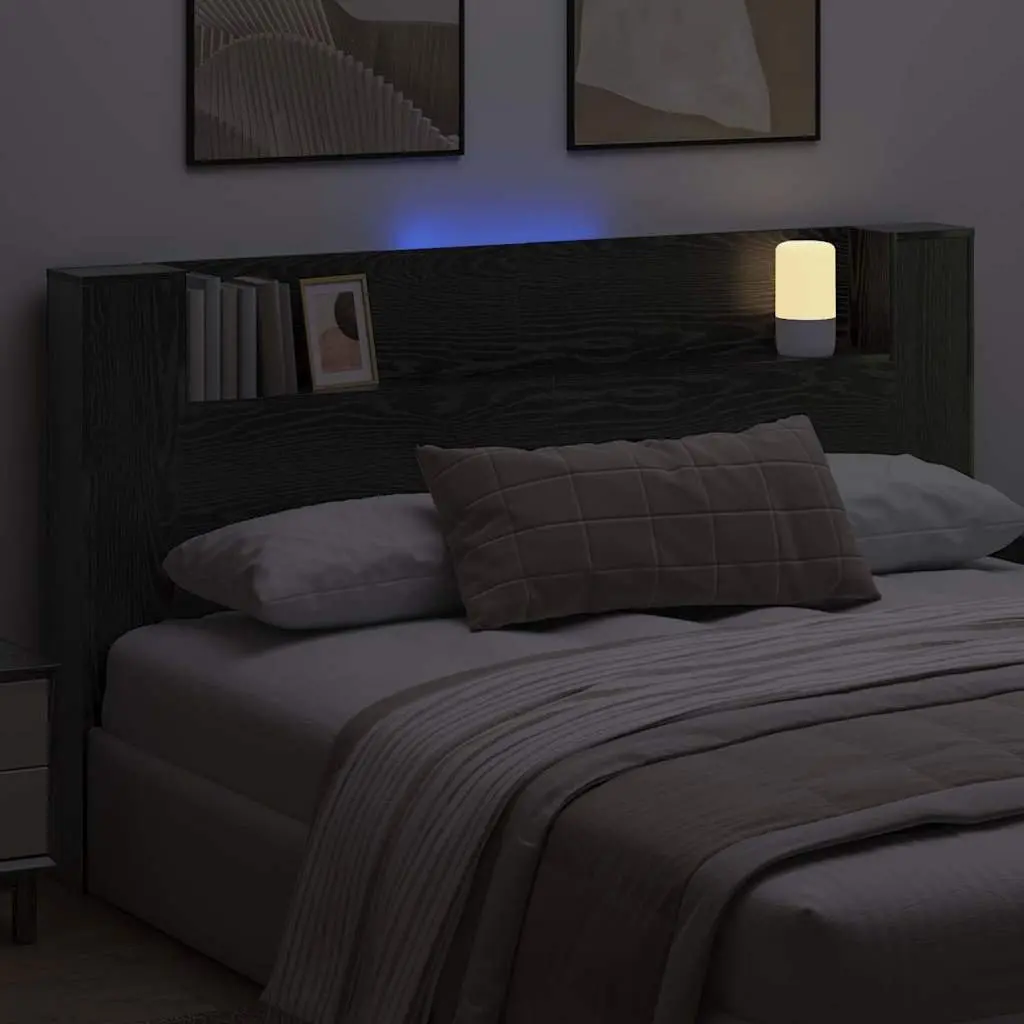 Storage Headboard with Integrated LED Lighting