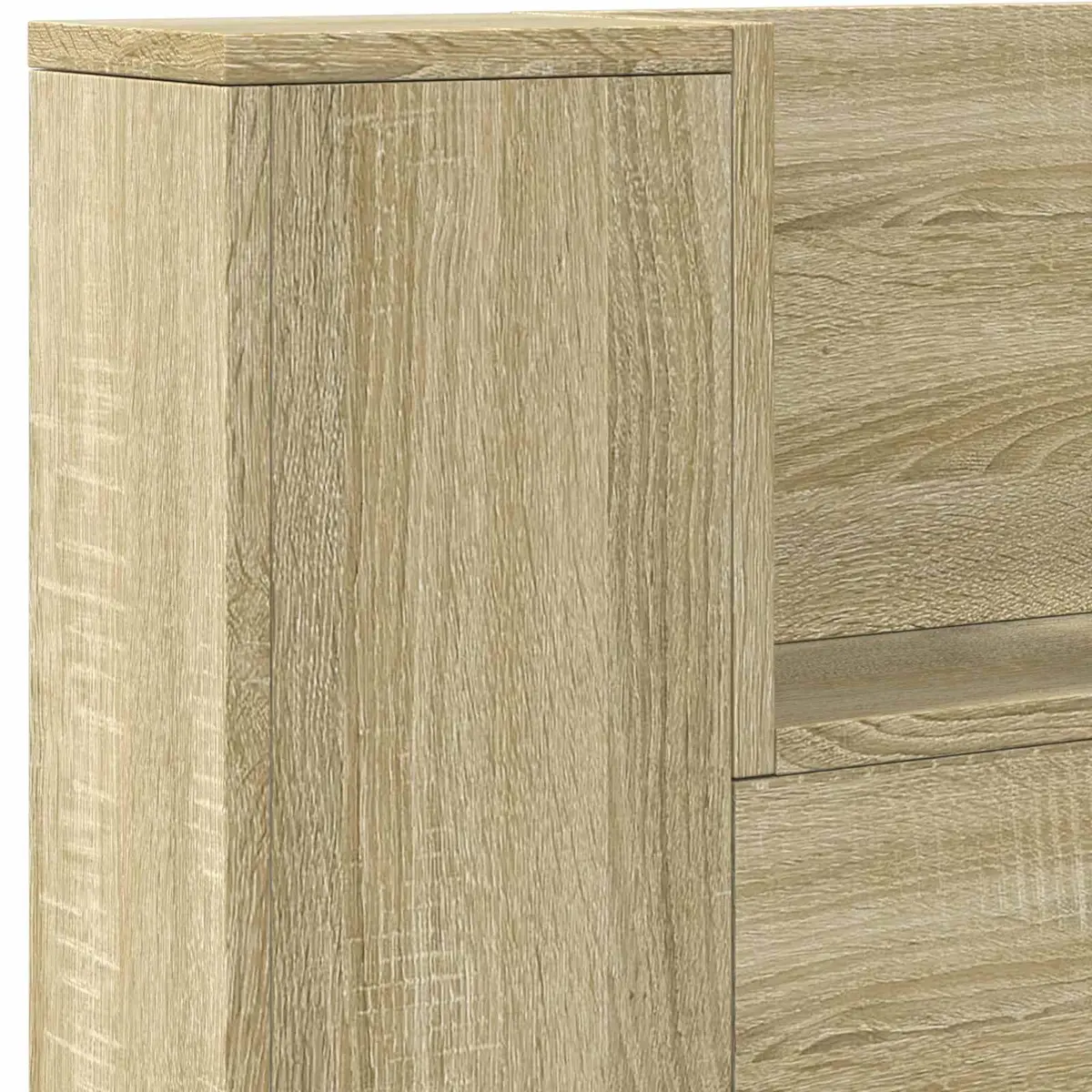 Storage Headboard Engineered Wood Brown with Integrated Shelf USB Powered LED Lights