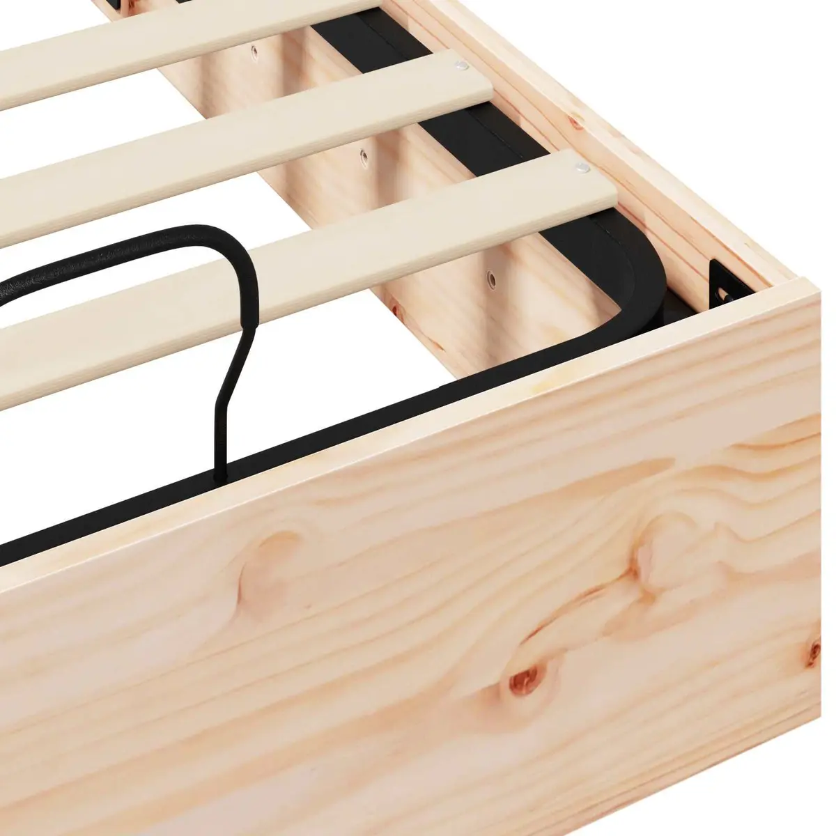Ottoman Bed Frame Natural Wood 90 x 190 cm Brown Gas Lift-up Storage