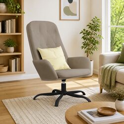 Functional Light Grey Velvet Swivel Chair for Home
