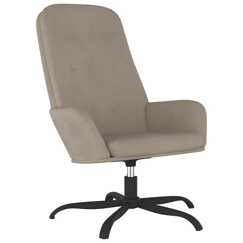 Relaxing Chair Velvet Light Grey 360 Degree Swivel Arm Chair
