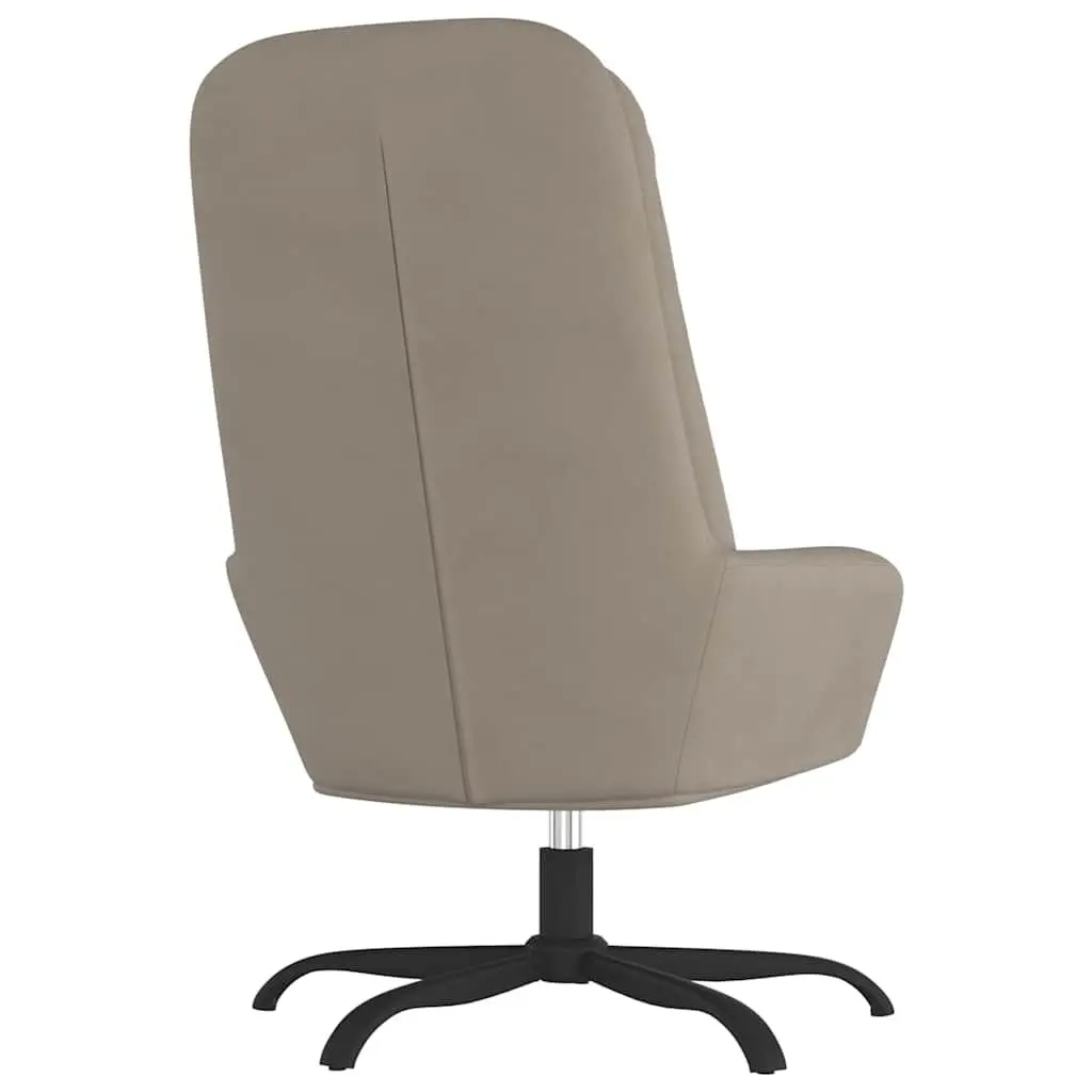 Relaxing Chair Velvet Light Grey 360 Degree Swivel Arm Chair