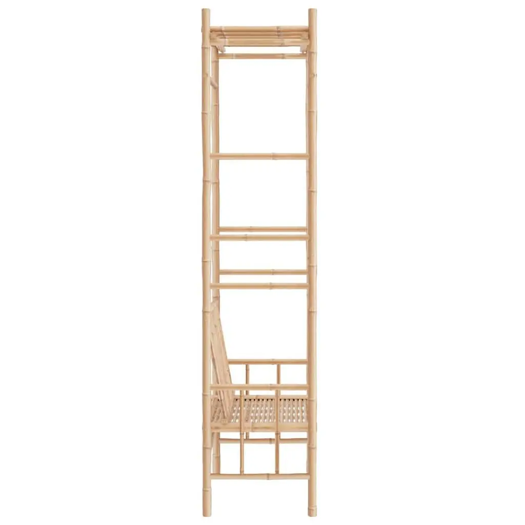 Garden Bench Bamboo 116cm Brown with Pergola Trellis