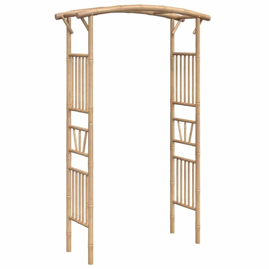 Bamboo Garden Arch Outdoor Patio Trellis Climbing Plant 118cm W x 40cm D x 187cm H Brown