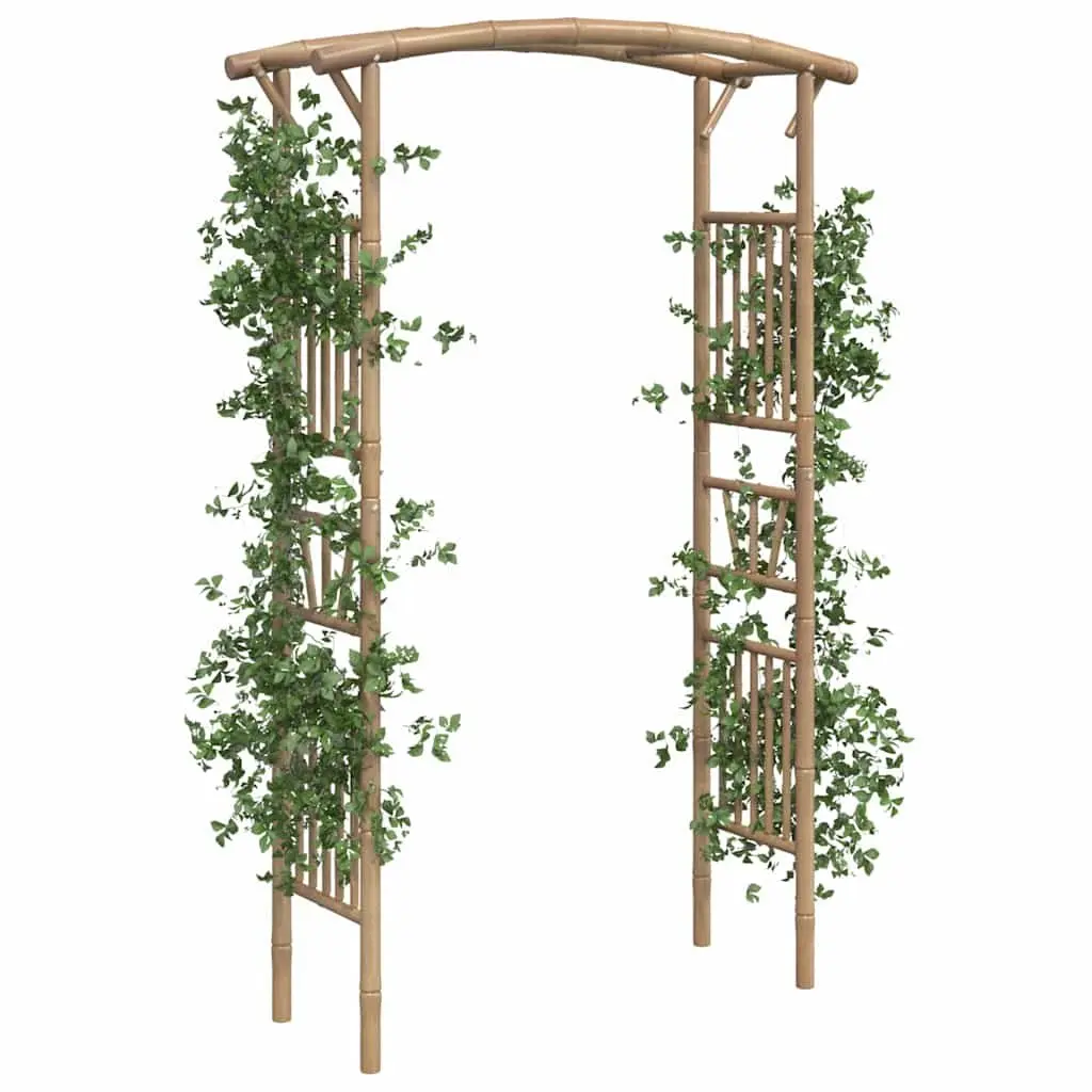 Bamboo Garden Arch Outdoor Patio Trellis Climbing Plant 118cm W x 40cm D x 187cm H Brown