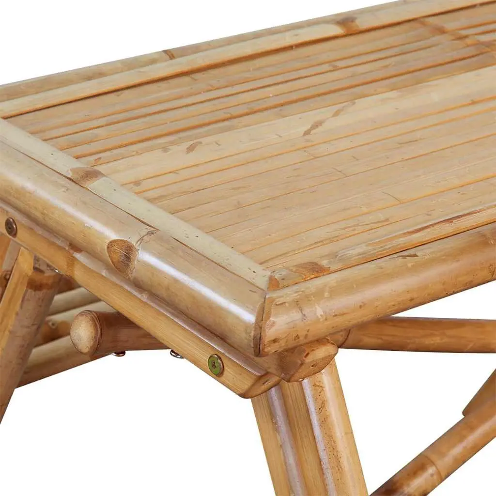 Bamboo Outdoor Dining Table Brown 115x115x81cm Garden Picnic Furniture