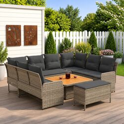 Versatile 7 Piece Grey Rattan Sofa & Chair Set